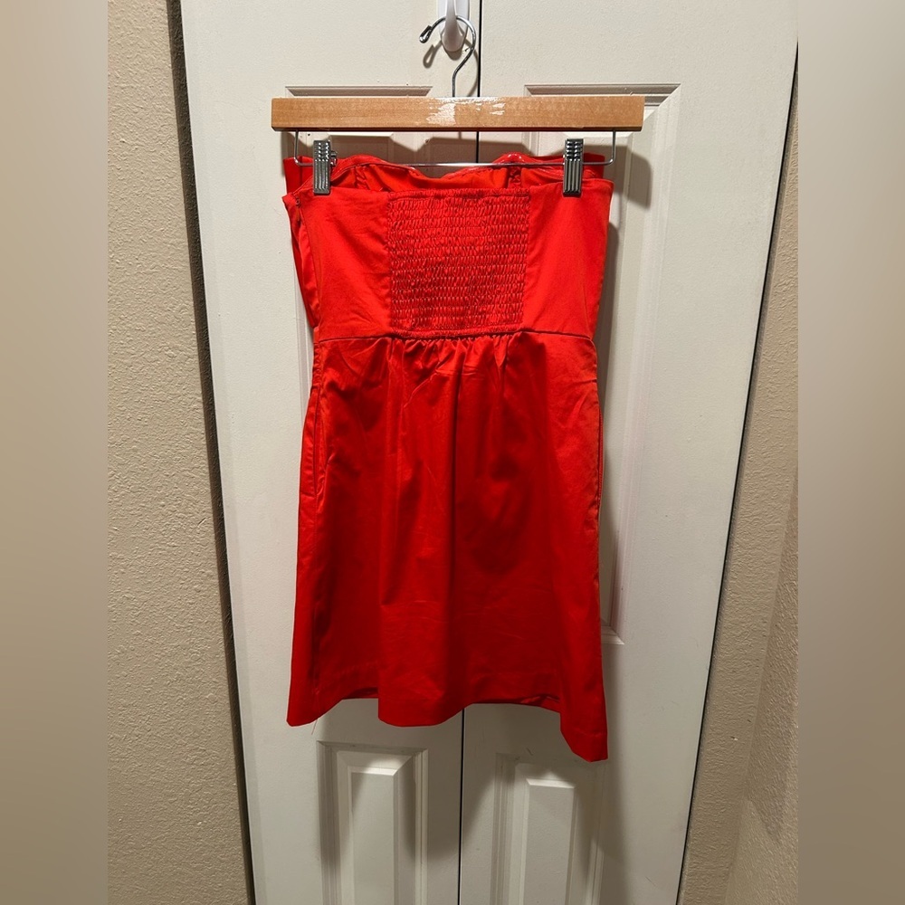 Anthropologie Hutch 3D Rosette Strapless Mini Dress Red , XXS - Picture 9 of 12